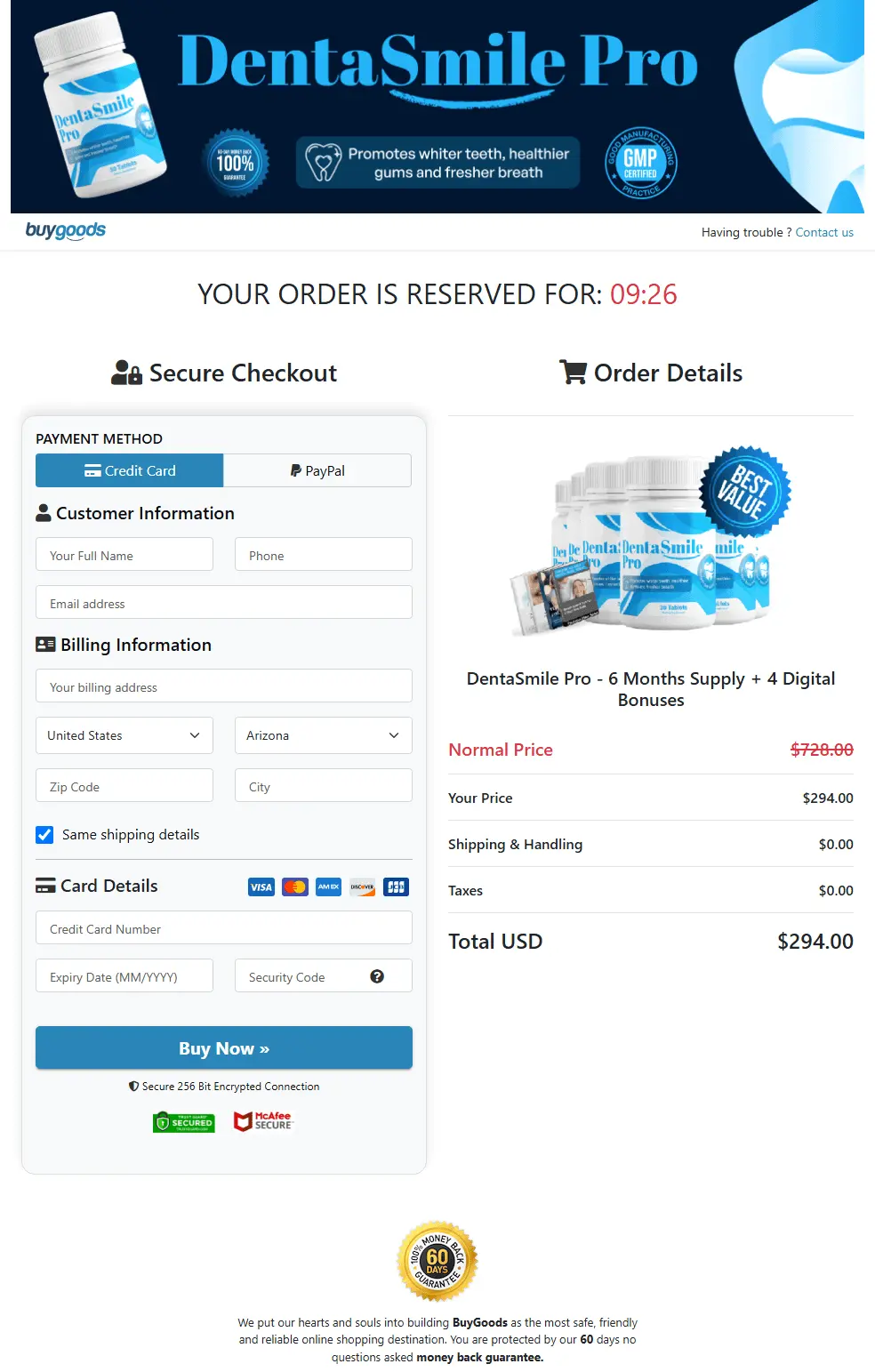 DentaSmile Pro order form